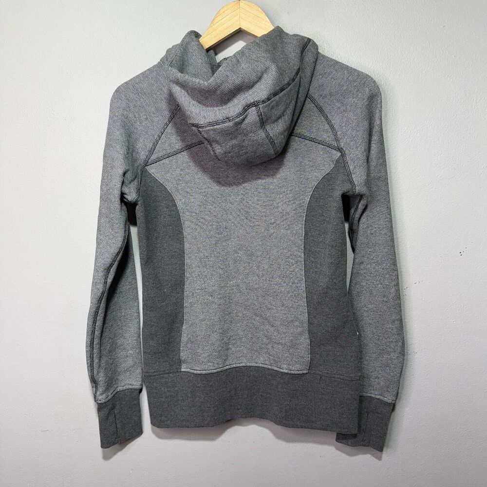 90 Degree by Reflex Gray Scuba Hoodie Women’s Size M Full Zip Thumbholes - Picture 2 of 4